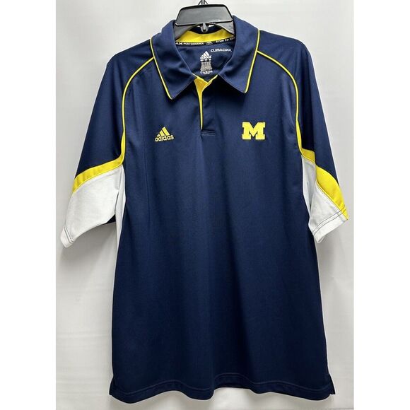 adidas Other - Adidas Michigan Wolverines‎ Climacool Golf Polo Short Sleeve Shirt Men's Size L